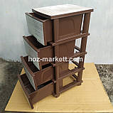 Комод пластиковий на 4 ящики коричневий "Дерево", фото 4