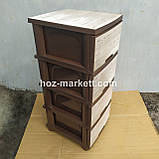 Комод пластиковий на 4 ящики коричневий "Дерево", фото 5