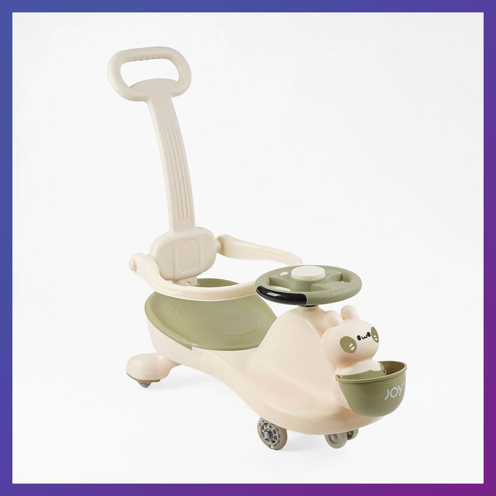 Дитяча каталка-толокар JOY LD-396-58 з батьківською ручкою 2 в 1 Зелений