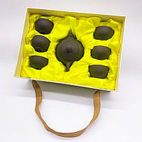 Класичний чайний набір з іссинської глини на 6 персон Чорний