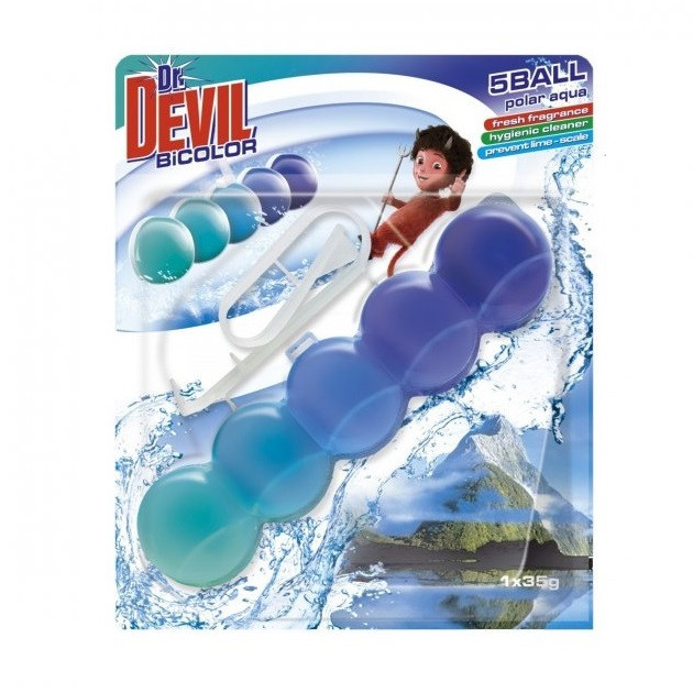 Туалетні кульки Dr.Devil WC BiColor Полярна вода 1х35 г, фото 1