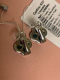 Срібні сережки конюшина зелені д.14мм, фото 8
