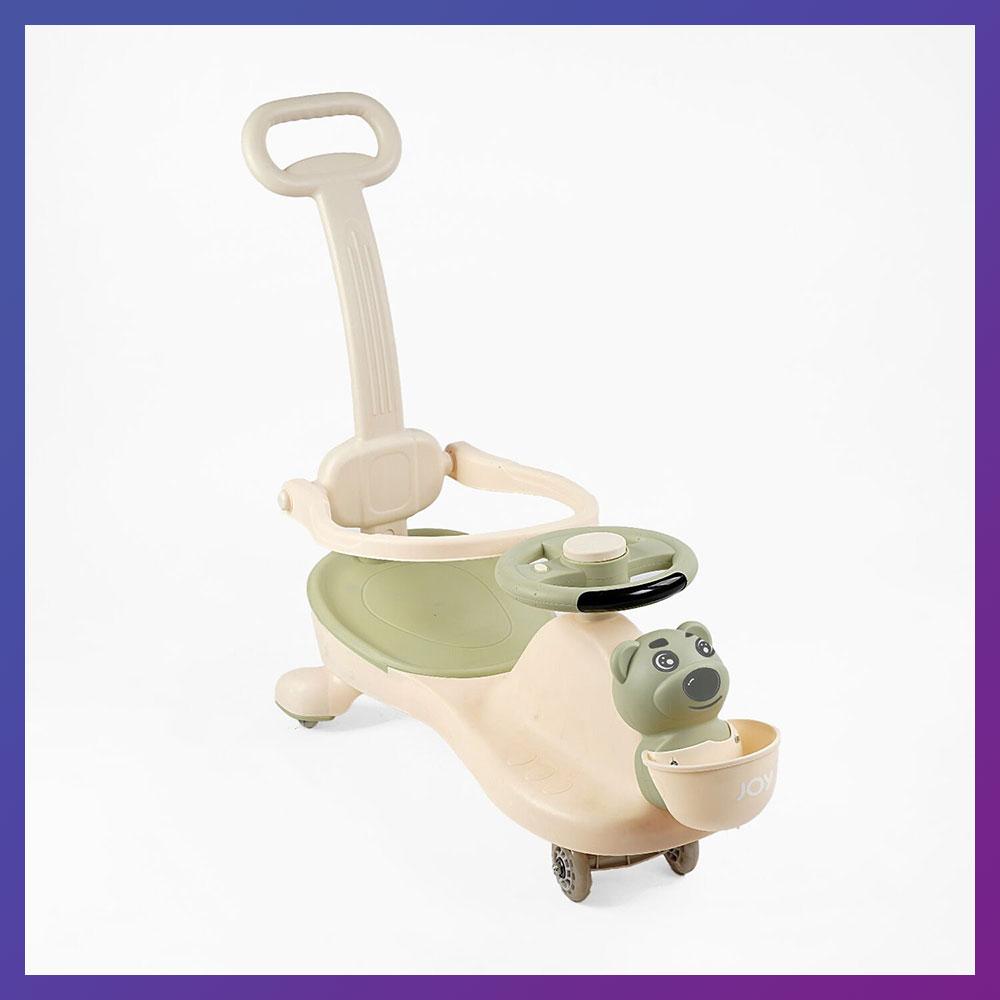 Дитяча каталка-толокар JOY SJ-325-74 з батьківською ручкою 2 в 1 Зелений