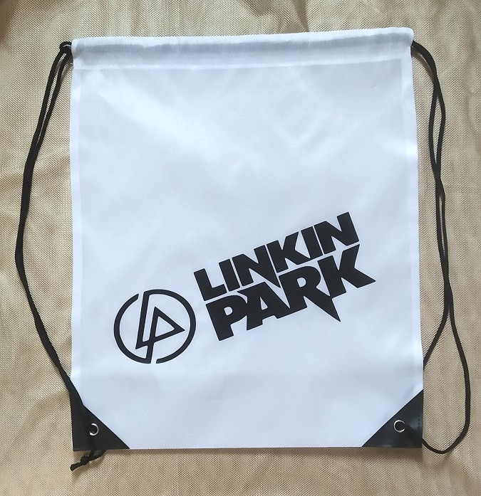 Рюкзак нейлоновий на шнурках iз принтом, фото 1