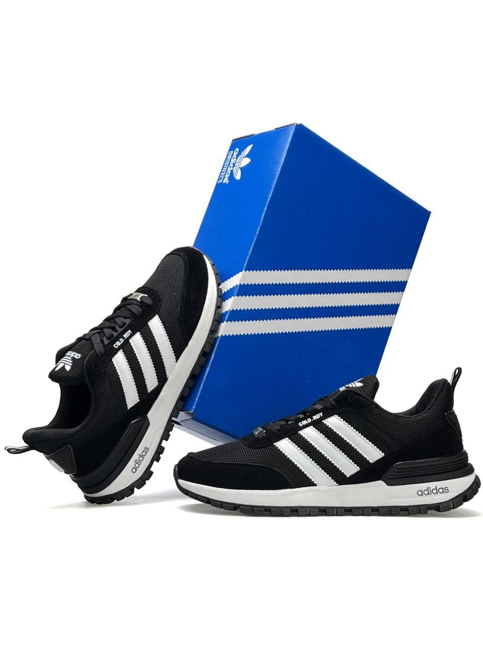 Чоловічі кросівки замша текстиль Adidas ZX Street Black White, кеди чоловічі Адідас чорні. Чоловіче взуття