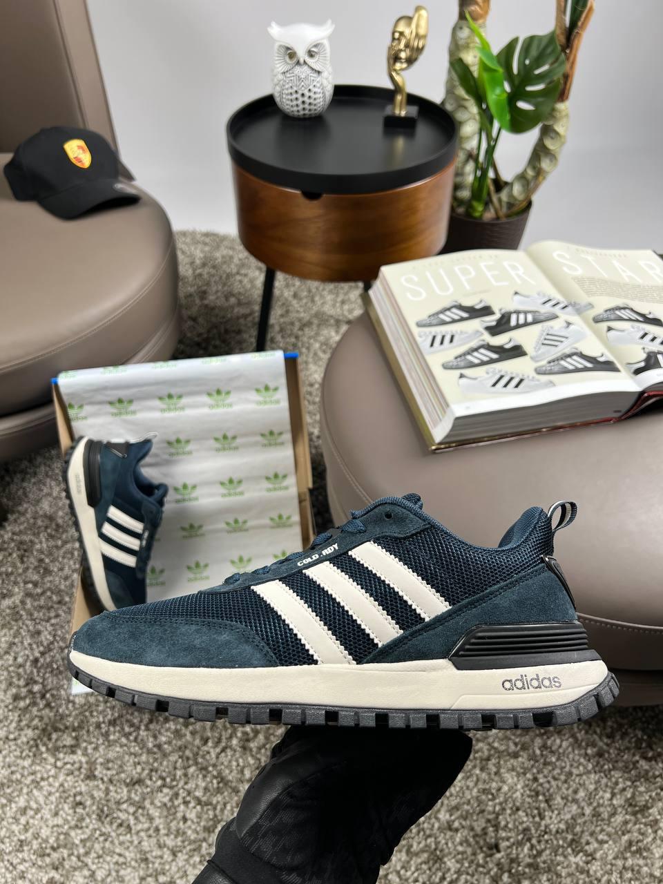 Чоловічі кросівки замша текстиль Adidas ZX Street Navy White, кеди чоловічі Адідас сині. Чоловіче взуття
