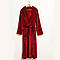 Зручний жіночий довгий теплий махровий халат для дому сауни лазні колір червоний розмір M, фото 3