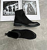 Черевики челсі демісезонні жіночі замшеві чорні, фото 2