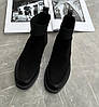 Черевики челсі демісезонні жіночі замшеві чорні, фото 3