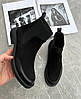 Черевики челсі демісезонні жіночі замшеві чорні, фото 5