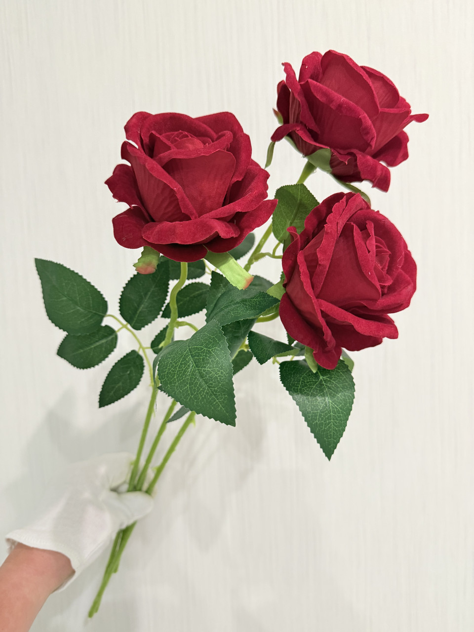 Штучна троянда . Поодинока оксамитова троянда ( червона , 50 см ), фото 1