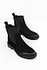 Черевики челсі демісезонні жіночі замшеві чорні, фото 6