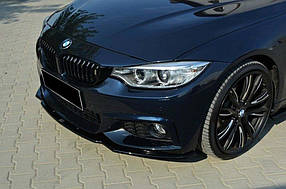 Передня Lip накладка DPT V-2 (для M-Technic чорний глянець) для бмв 4 серія F-32 2012-2020 рр