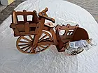 Настільний переносний міні-бар Велосипед кантрі, дерев'яна підставка під пляшку з чарками, Хатинка, фото 2