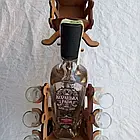 Настільний переносний міні-бар Велосипед кантрі, дерев'яна підставка під пляшку з чарками, Хатинка, фото 4