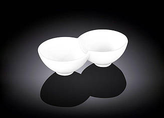 Ємність порцелянова Wilmax для закусок і соусів 2 секції 180x95 мм колір білий WL-992600/A