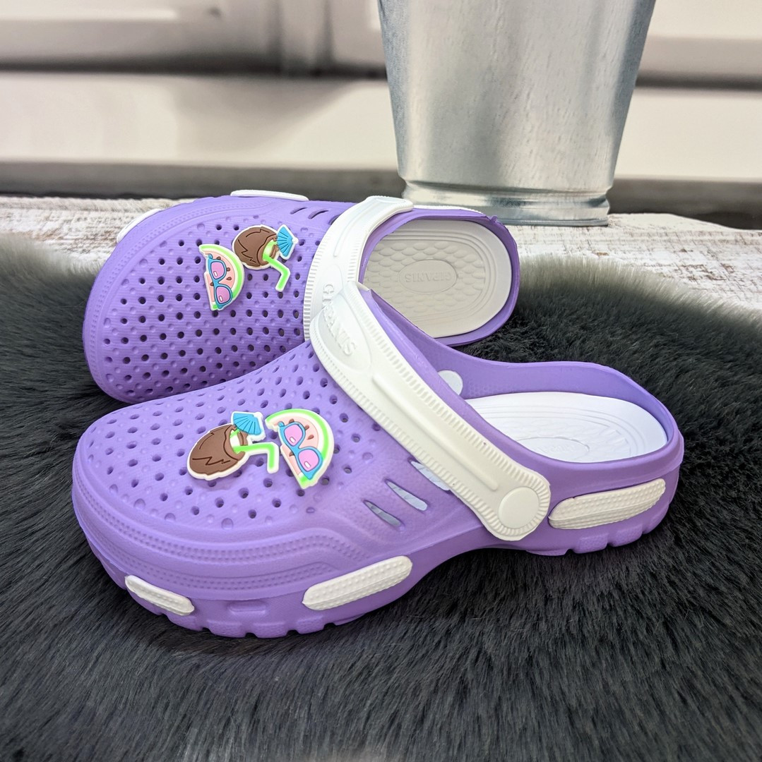 Крокси жіночі Гіпаніс піна бузкові з білим 2815_2, фото 1