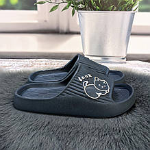 Шльопанці сланці жіночі Tap Mal темно-сині пінкові з котиком 4411