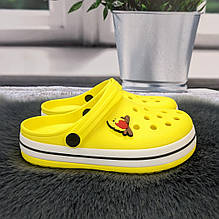 Кроки сабо дитячі для дівчинки Luck Line жовті з вогником 5108_2