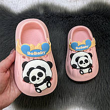 Кроки дитячі для дівчинки Fashion рожеві з пандою 5654