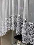 Тюль арка на кухню з мереживом. Коротка кухонна тюль. Фіранка для кухні, фото 5