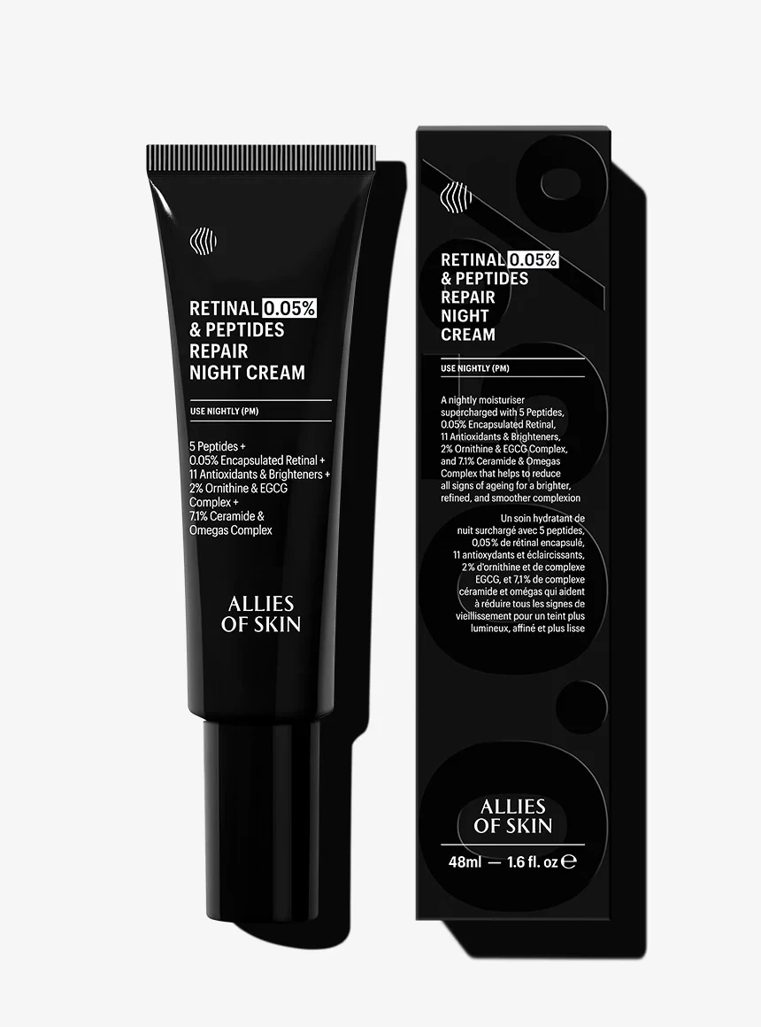 Нічний крем для обличчя з ретиналем та пептидами Allies of Skin Retinal 0.05% & Peptides Repair Night Cream, 48 мл, фото 1