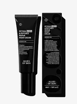 Нічний крем для обличчя з ретиналем та пептидами Allies of Skin Retinal 0.05% & Peptides Repair Night Cream, 48 мл