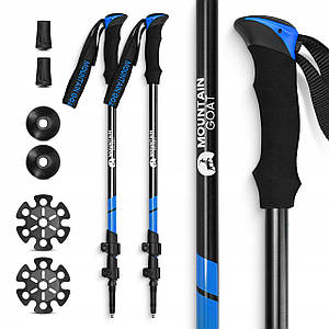 Трекінгові палиці Mountain Goat Peak+ 60-135 см MG0005 Black/Blue Poland