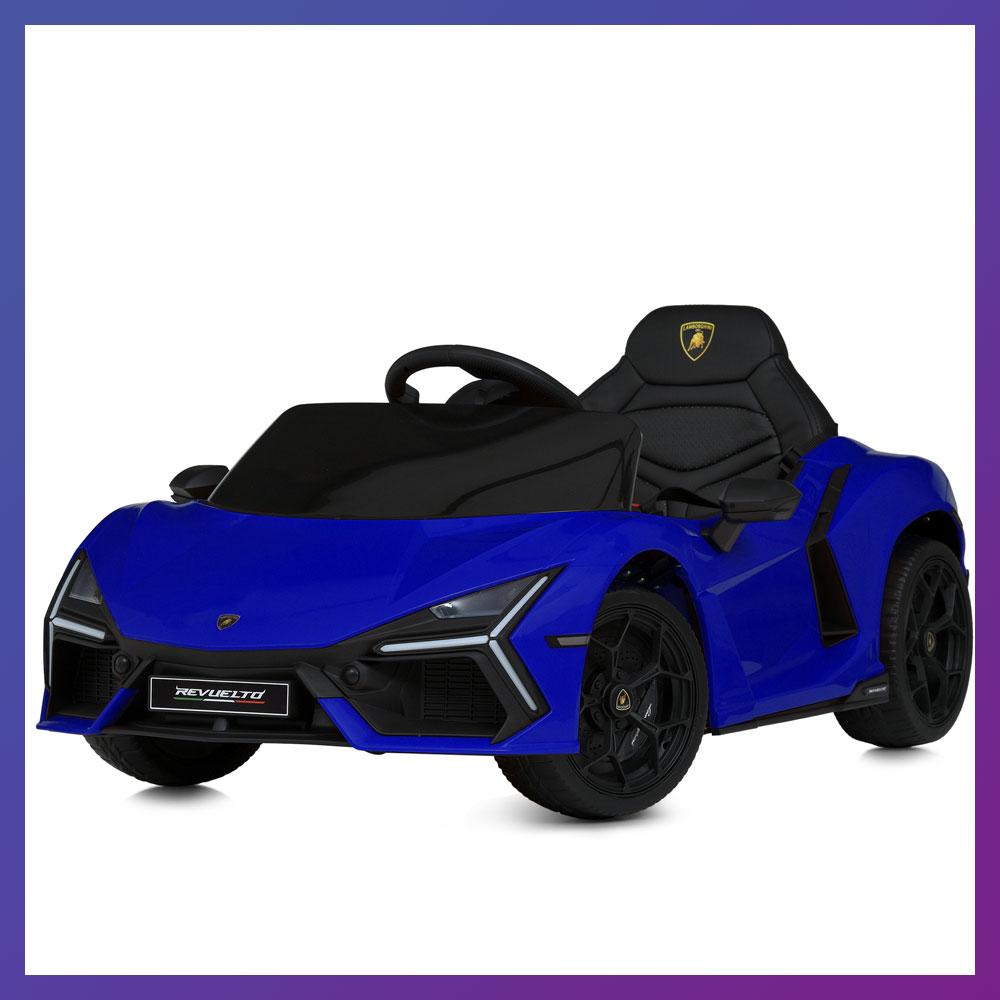 Дитячий електромобіль на акумуляторі Lamborghini M 6068 з пультом радіокерування для дітей 3-8 років Синій, фото 1