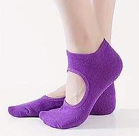 Фіолетові шкарпетки для фітнесу, пілатесу, йоги.