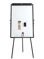 Фліпчарт магнітний маркерний 70х100 см на тринозі FLIP Дошка для маркера на тринозі регулюється Чорна + НАБІР у подарунок