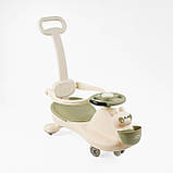 Дитяча каталка-толокар JOY LD-396-58 з батьківською ручкою 2 в 1 Зелений, фото 2