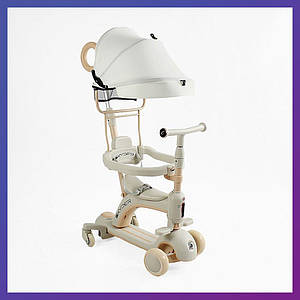 Дитячий триколісний самокат біговел із сидінням складаний Skyper BG-60215 5в1 для дітей від 1 року Білий