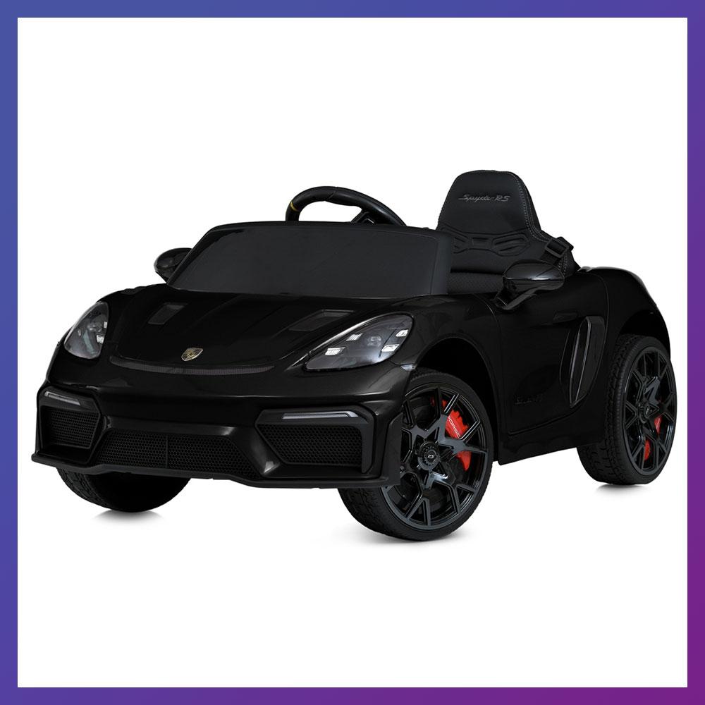 Дитячий електромобіль акумуляторний Porsche Spyder M 6055 з пультом р/у для дітей 3-8 років автопофарбування Чорний