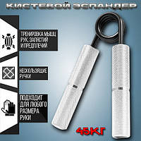 Еспандер ножиці алюмінієвий кистьовий PowerPlay 4322 опір 45 кг Hand Grip Срібний