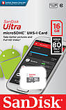 MicroSDHC (UHS-1) SanDisk Ultra 16Gb class 10 (80Mb/s), фото 3
