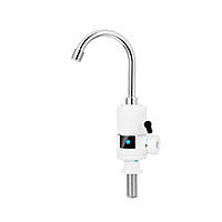 Кран-водонагрівач проточний s96 3.3 кВт для кухні вилив вухо на гайці з індикатором і термостатом AQUATICA