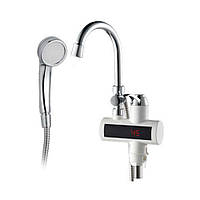 Кран-водонагрівач проточний s98 3.0 кВт для ванни вилив вухо на гайці з дисплеєм ТМ AQUATICA