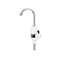 Кран-водонагрівач проточний s96 3.3 кВт для кухні вилив вухо на гайці з дисплеєм і термостатом AQUATICA