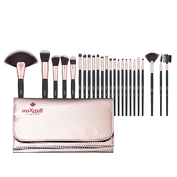 Набір пензликів для макіяжу MaXmaR з 24 інструментів в футлярі MB-228