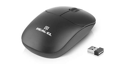Миша Wireless REAL-EL RM-313 W Black, фото 5