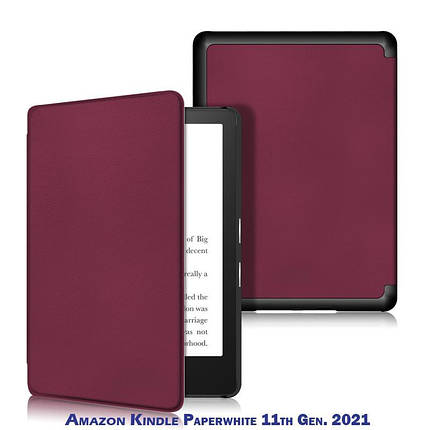 Чехол книжка BeCover PU Smart для электронной книги Amazon Kindle Paperwhite 11th Gen. 2021 Red Wine (707208), фото 1