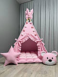 Вігвам Казка 8 БОНБОН + Плюш minky Повний комплект, вігвам для дівчинки, вігвам для дітей, дитячий вігвам, дитяча палатка, вігвам, фото 6