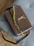 Жіноча сумка Yves Saint Laurent Solferino YSL Ів Сен Лоран коричневий клатч, фото 4