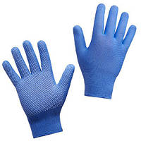 Рукавички нейлон із мікроточкою сині розмір L