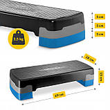 Степ-платформа 2-ступінчаста 4FIZJO 69 х 28 х 10-15 см Black/Blue (P-5907222931370), фото 6