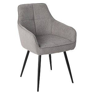 Cтілець DAVID чорний каркас/сірий тк.