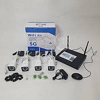 Комплект камер відеоспостереження бездротовий WiFi Kit 5G Full HD на 4 камери,