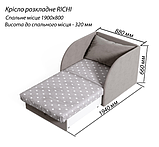 Дитяче крісло-ліжко RICHI 80*190 колір Navy, фото 4