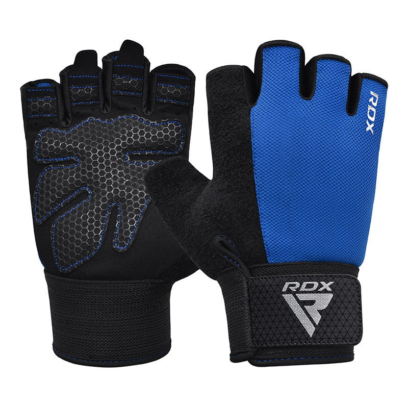 Рукавички для фітнесу RDX W1 HALF BLUE PLUS-S
